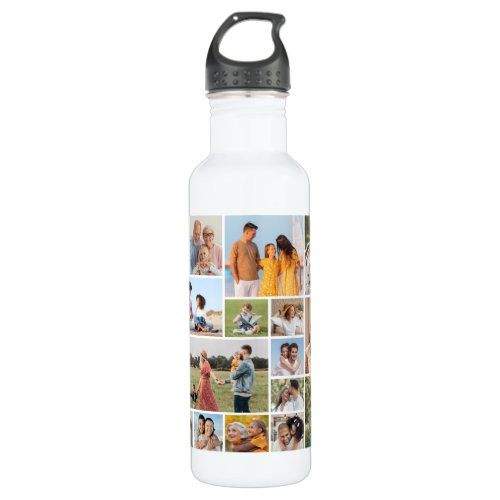 Create Your Own 20 Photo Collage Stainless Steel Water Bottle
