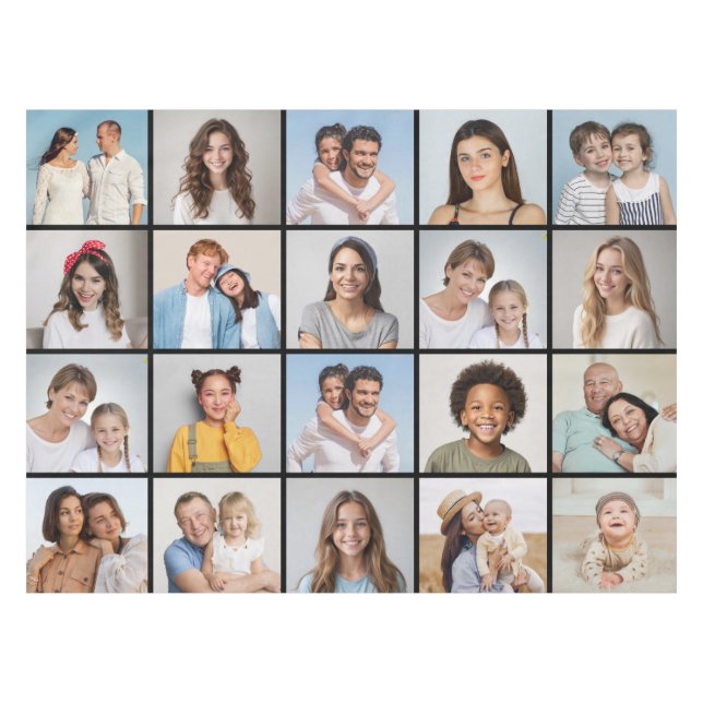 Create Your Own 20 Photo Collage Tablecloth (Front (Horizontal))
