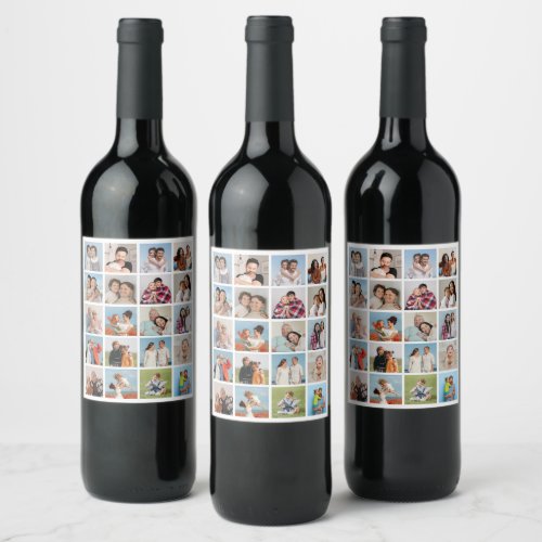 Create Your Own 20 Photo Collage Wine Label