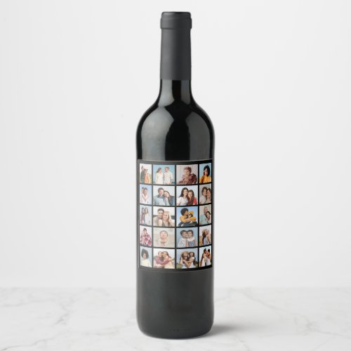 Create Your Own 20 Photo Collage Wine Label