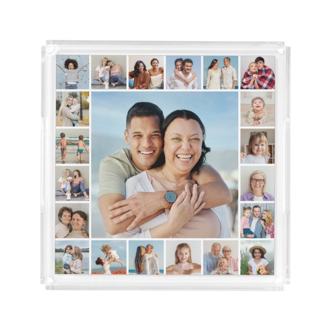 Create Your Own 21 Photo Collage Acrylic Tray (Front)