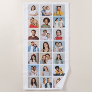 Create Your Own 21 Photo Collage  Beach Towel