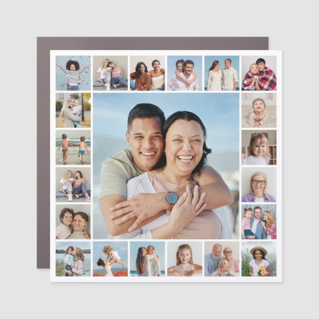 Create Your Own 21 Photo Collage Car Magnet (Front)