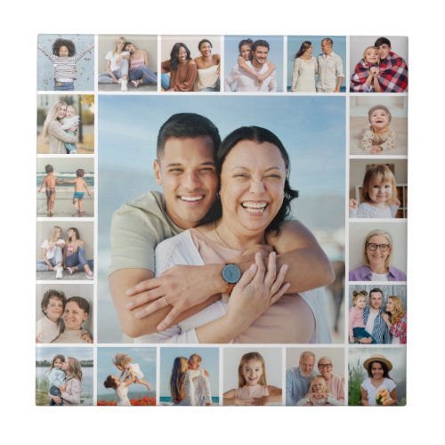 Create Your Own 21 Photo Collage Ceramic Tile