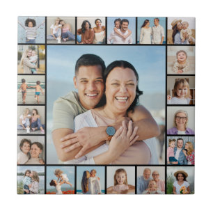 Create Your Own 21 Photo Collage Ceramic Tile