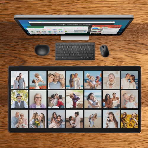 Create Your Own 21 Photo Collage Editable Color Desk Mat