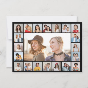 Create Your Own 21 Photo Collage Editable Color Holiday Card
