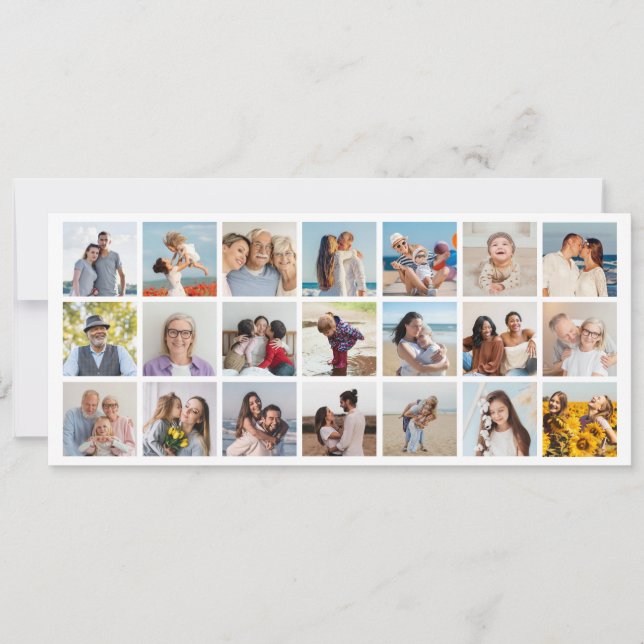 Create Your Own 21 Photo Collage Editable Color  Invitation (Front)