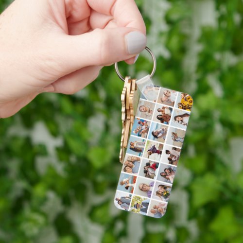 Create Your Own 21 Photo Collage Editable Color Keychain