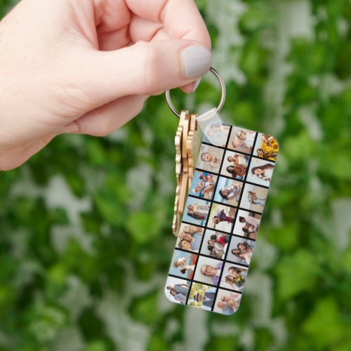 Create Your Own 21 Photo Collage Editable Color  Keychain