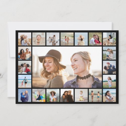 Create Your Own 21 Photo Collage Editable Color Note Card