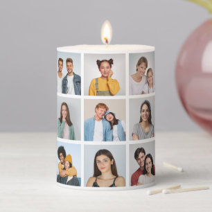 Create Your Own 21 Photo Collage Editable Color Pillar Candle