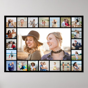 Create Your Own 21 Photo Collage Editable Color Poster