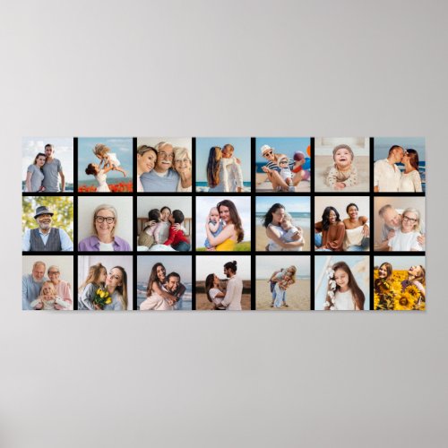 Create Your Own 21 Photo Collage Editable Color Poster