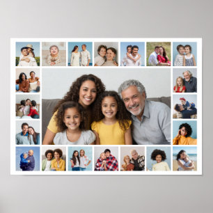 Create Your Own 21 Photo Collage Editable Color Poster