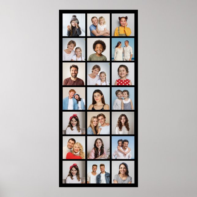 Create Your Own 21 Photo Collage Editable Color  Poster (Front)