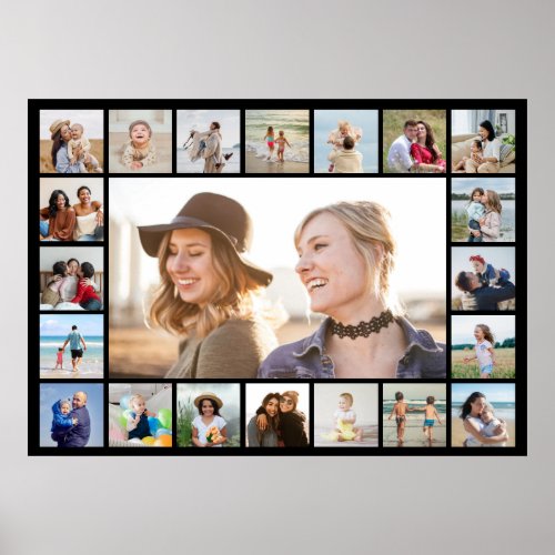 Create Your Own 21 Photo Collage Editable Color Poster