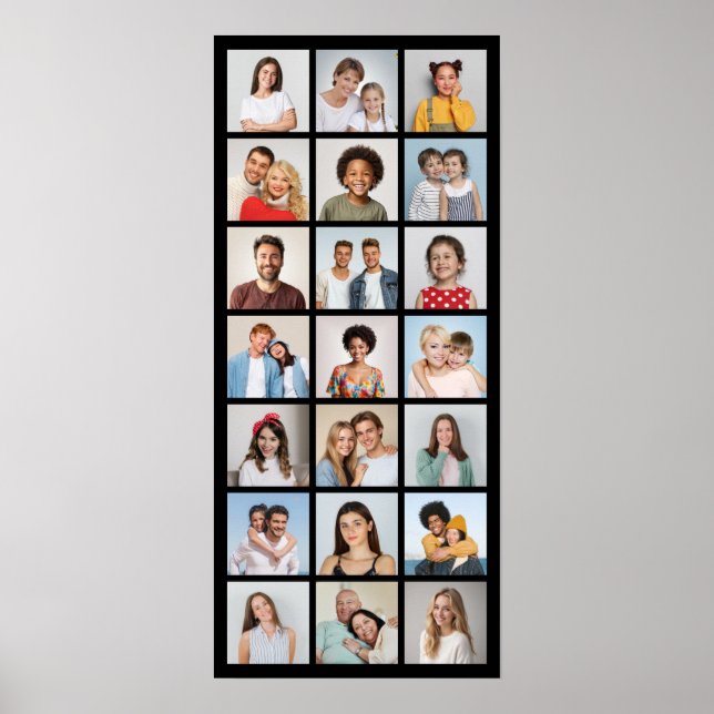 Create Your Own 21 Photo Collage Editable Color  Poster (Front)