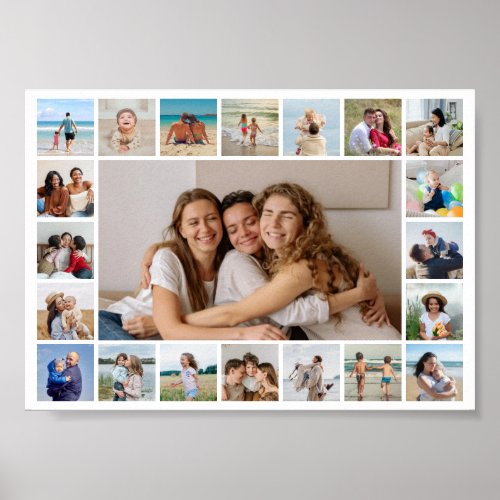 Create Your Own 21 Photo Collage Editable Color Poster