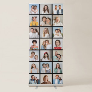 Create Your Own 21 Photo Collage Editable Color Retractable Banner