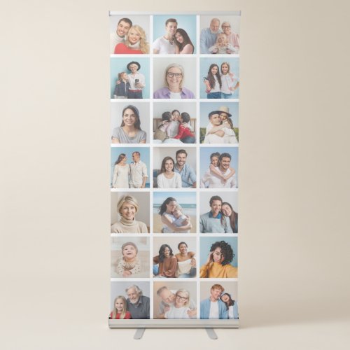 Create Your Own 21 Photo Collage Editable Color Retractable Banner