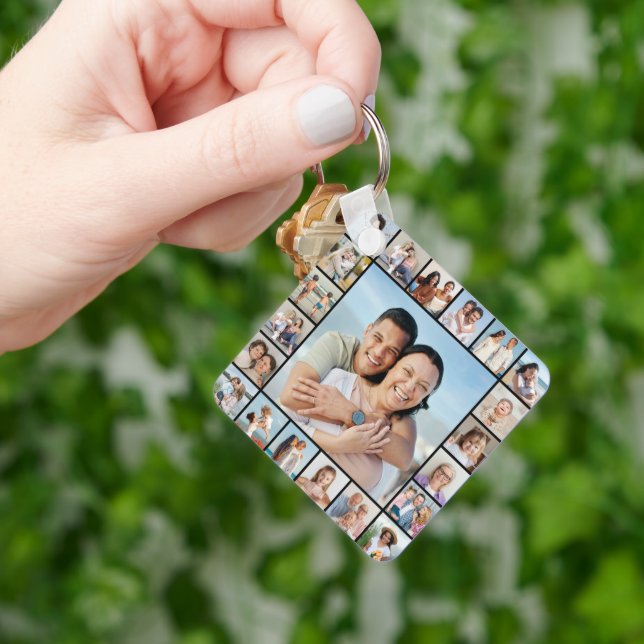 Create Your Own 21 Photo Collage Keychain (Hand)