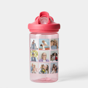 Create Your Own 21 Photo Collage Kid's Water Bottle