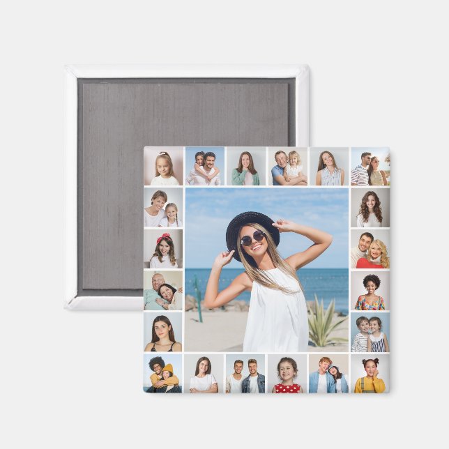 Create Your Own 21 Photo Collage Magnet (Front/Back)