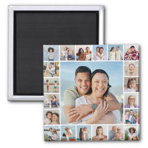 Create Your Own 21 Photo Collage Magnet