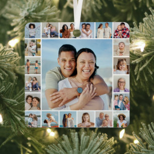 Create Your Own 21 Photo Collage Metal Ornament
