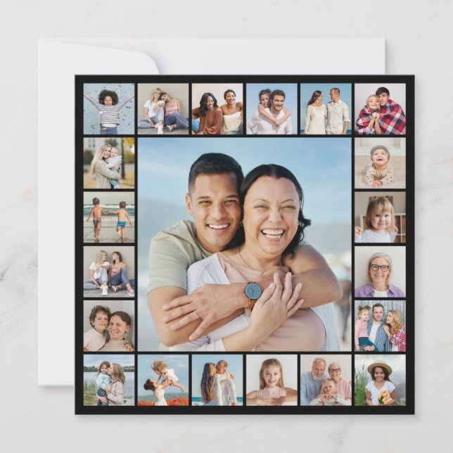 Create Your Own 21 Photo Collage Note Card (Front)