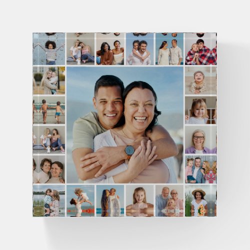 Create Your Own 21 Photo Collage Paperweight