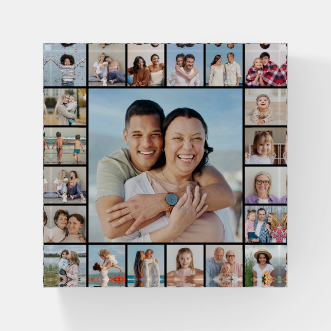 Create Your Own 21 Photo Collage Paperweight (Front)