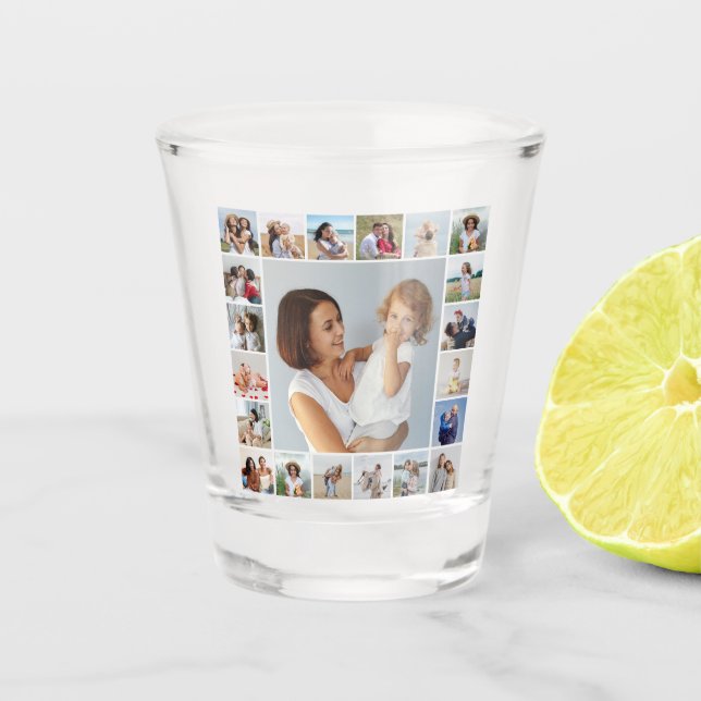 Create Your Own 21 Photo Collage Shot Glass (Front)