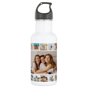 Create Your Own 21 Photo Collage Stainless Steel Water Bottle
