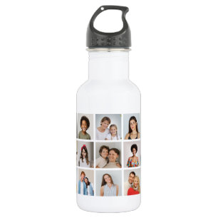 Create Your Own 21 Photo Collage  Stainless Steel Water Bottle