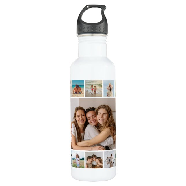 Create Your Own 21 Photo Collage Stainless Steel Water Bottle (Front)
