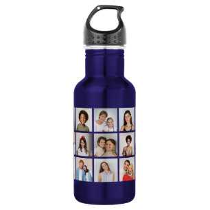 Create Your Own 21 Photo Collage Stainless Steel Water Bottle
