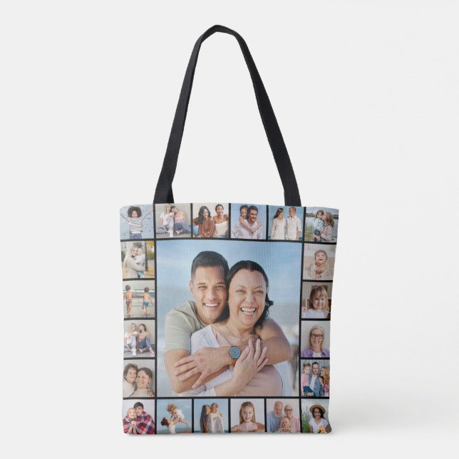 Create Your Own 21 Photo Collage Tote Bag (Back)