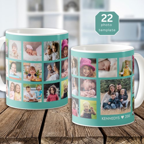 Create Your Own 22 Photo Collage Family Name  