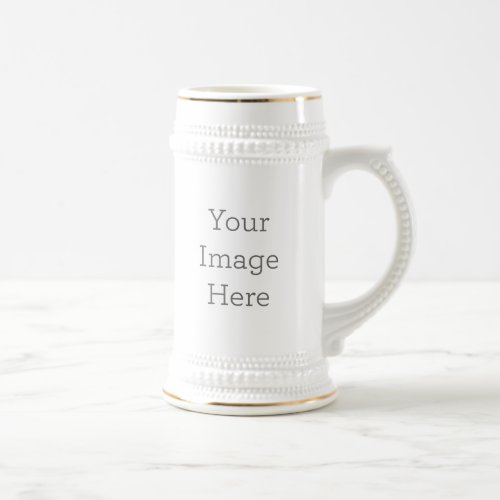 Create Your Own 22oz White and Gold Beer Stein