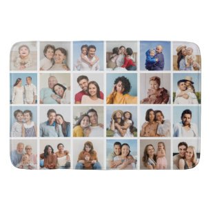Create Your Own 24 Photo Collage Editable Color Bath Mat