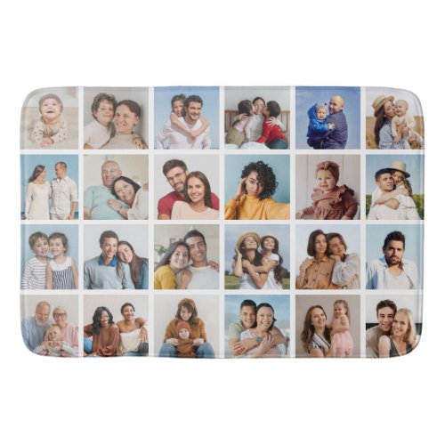 Create Your Own 24 Photo Collage Editable Color Bath Mat