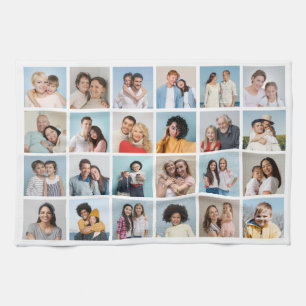 Create Your Own 24 Photo Collage Editable Color Kitchen Towel