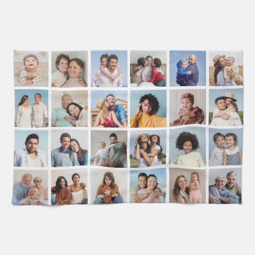 Create Your Own 24 Photo Collage Editable Color Kitchen Towel