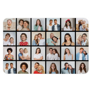 Create Your Own 24 Photo Collage Editable Color Magnet