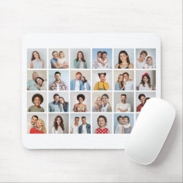 Create Your Own 24 Photo Collage Editable Color Mouse Pad