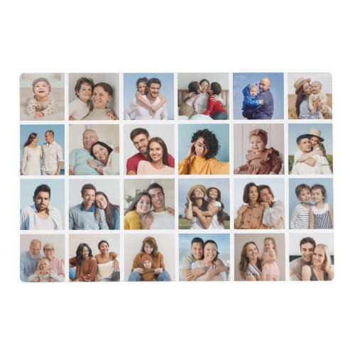 Create Your Own 24 Photo Collage Editable Color Placemat