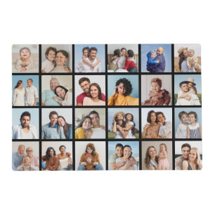 Create Your Own 24 Photo Collage Editable Color Placemat