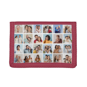 Create Your Own 24 Photo Collage Editable Color Trifold Wallet